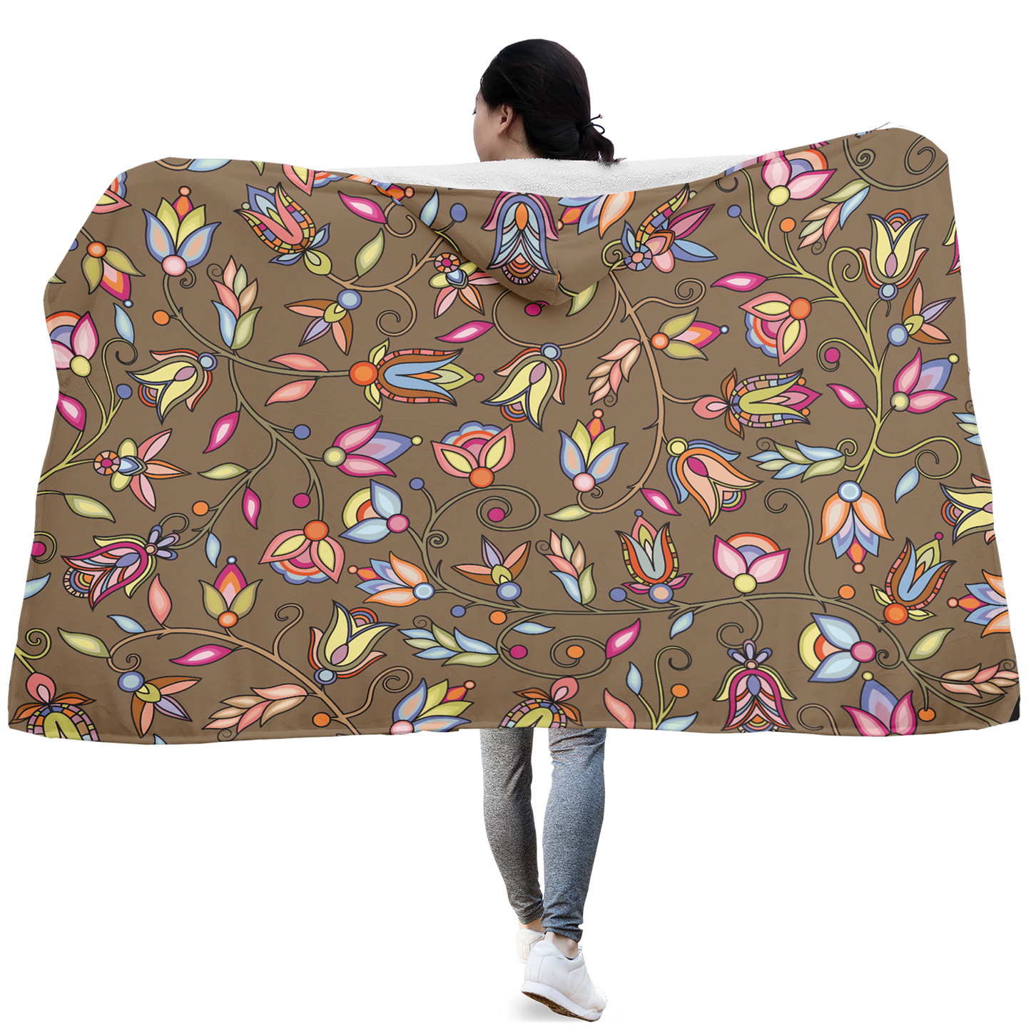 Buffalo Bloom Earth Song Hooded Blanket