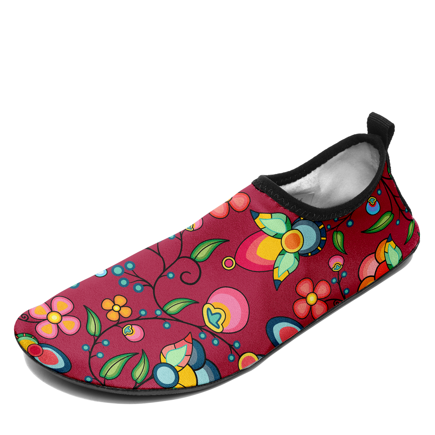 Floral Bounty Magenta Kid's Sockamoccs Slip On Shoes