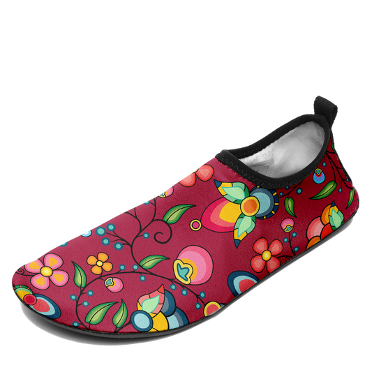 Floral Bounty Magenta Kid's Sockamoccs Slip On Shoes