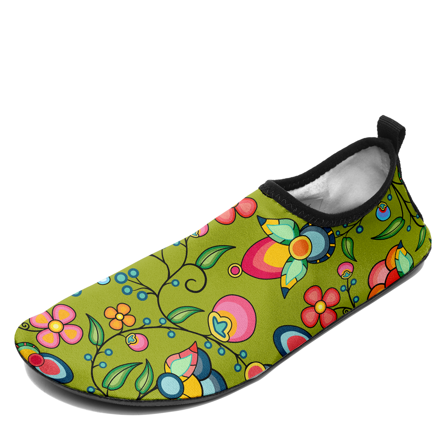 Floral Bounty Sweetgrass Kid's Sockamoccs Slip On Shoes