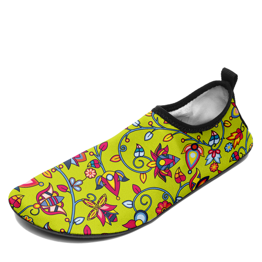 Thorny Path Yellow Kid's Sockamoccs Slip On Shoes