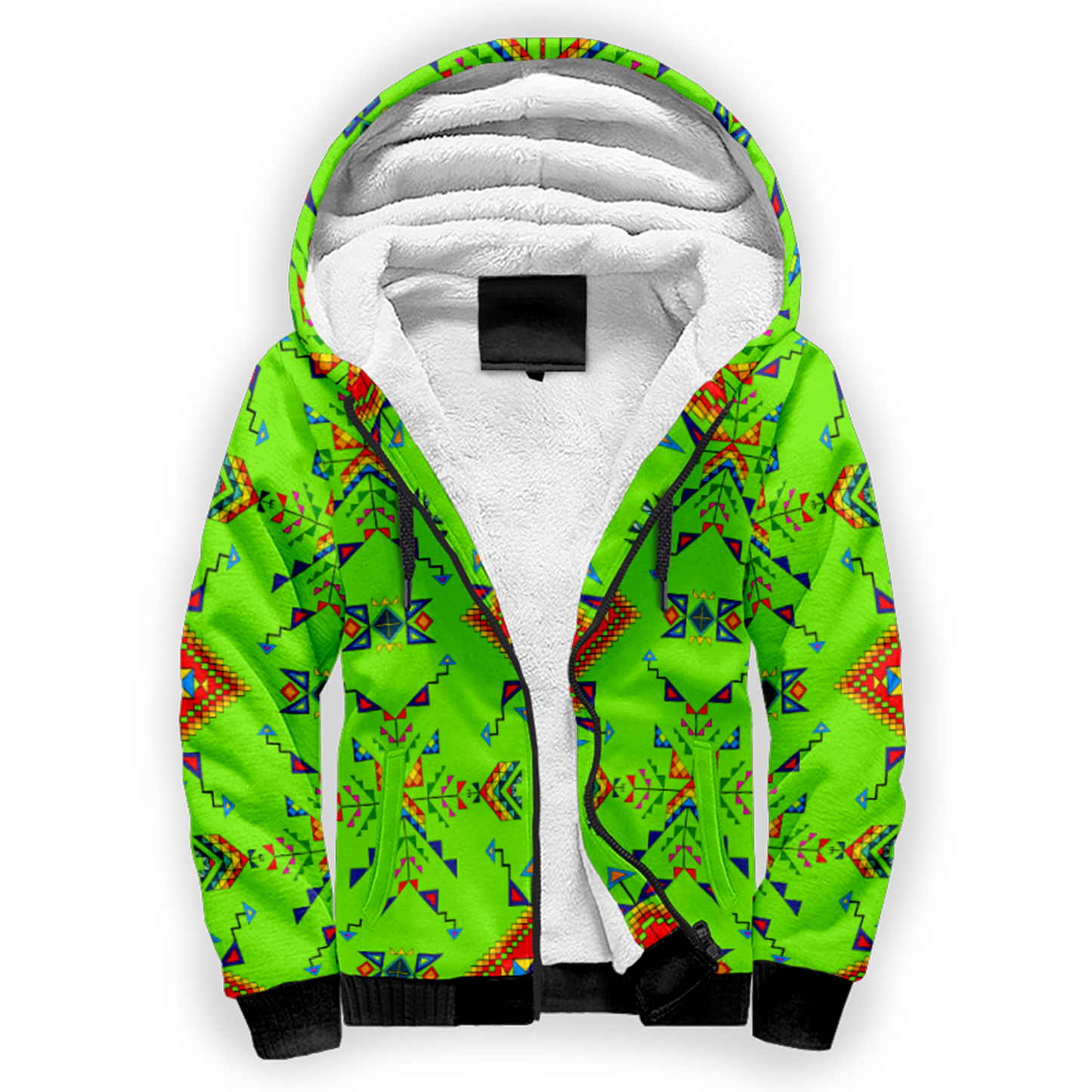 Buffalo Jump Neon Green Sherpa Hoodie