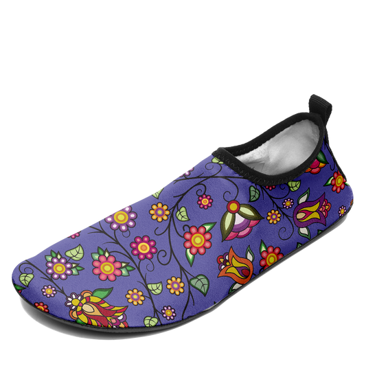 Heartbeat Petals Blue Kid's Sockamoccs Slip On Shoes