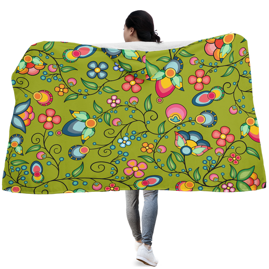 Floral Bounty Sweetgrass Hooded Blanket