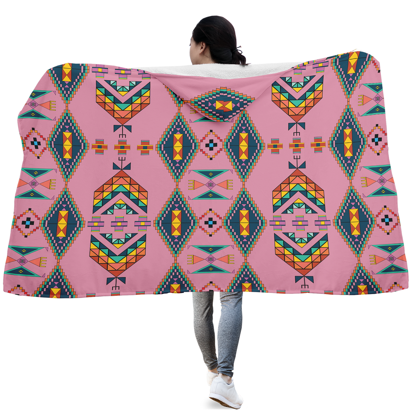 Travois Tipi Dusky Sunset Hooded Blanket