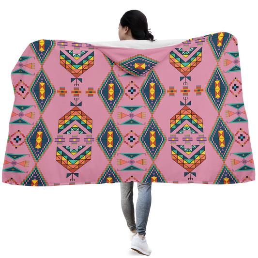 Travois Tipi Dusky Sunset Hooded Blanket