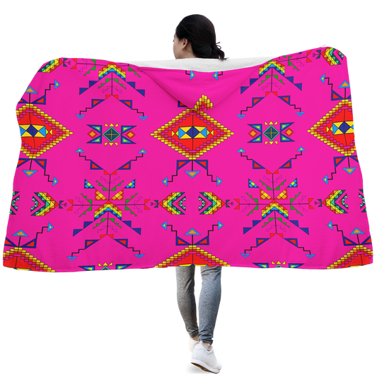 Buffalo Jump Pink Hooded Blanket