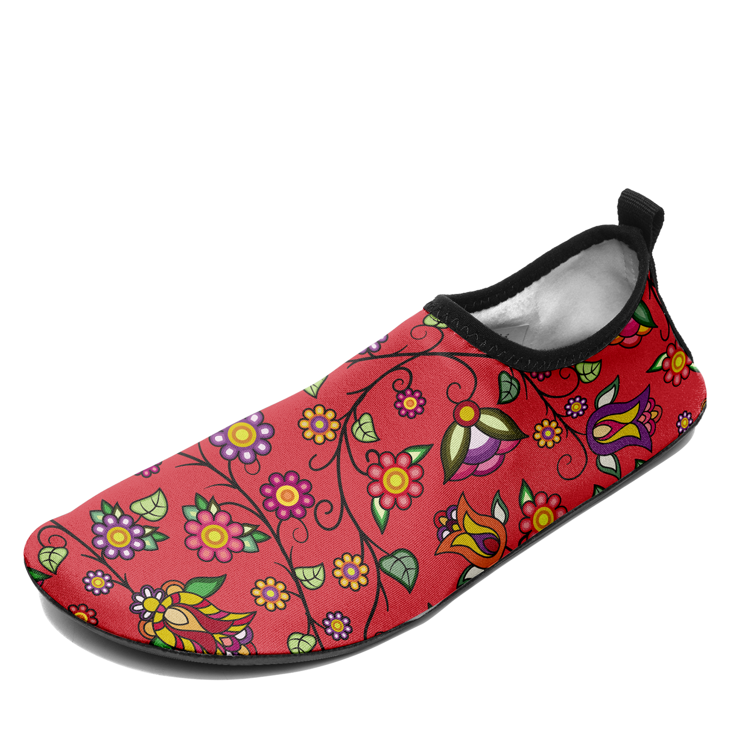 Heartbeat Petals Red Kid's Sockamoccs Slip On Shoes