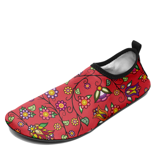 Heartbeat Petals Red Kid's Sockamoccs Slip On Shoes