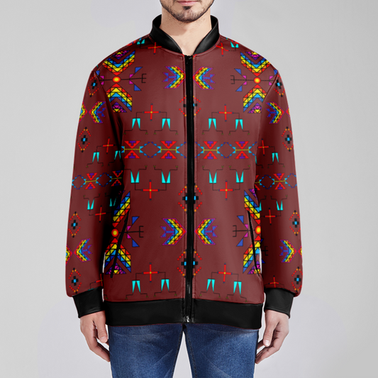 Rainy Chief Rainbow Earth Clay Zippered Collared Lightweight Jacket