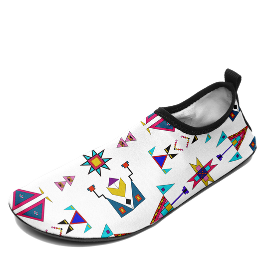 Enemy Territory White Kid's Sockamoccs Slip On Shoes