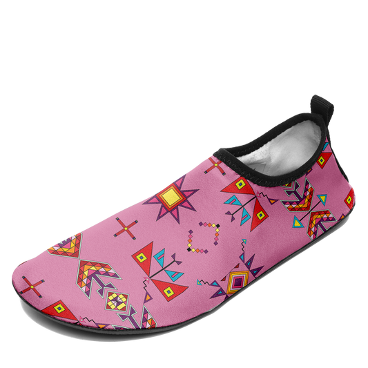 Scattered Generations Pink Kid's Sockamoccs Slip On Shoes