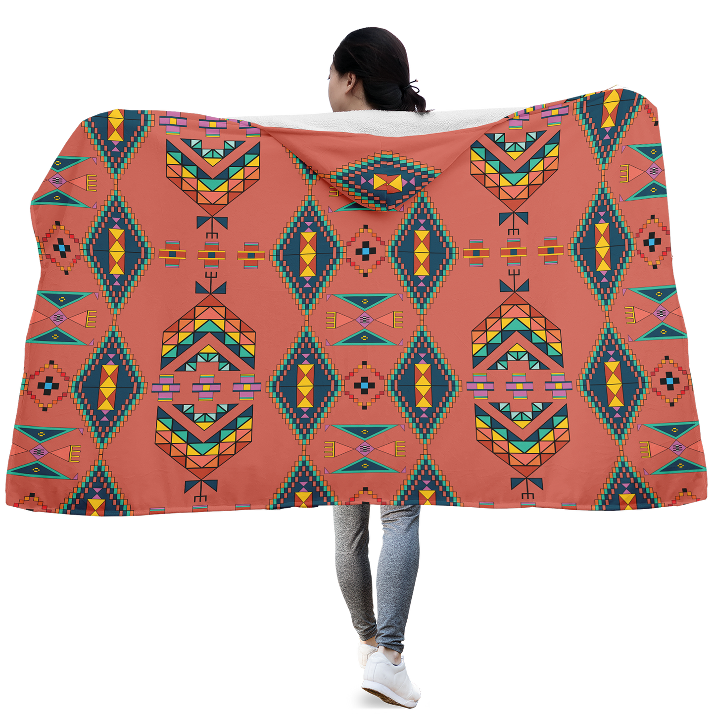 Travois Tipi Canyon Earth Hooded Blanket