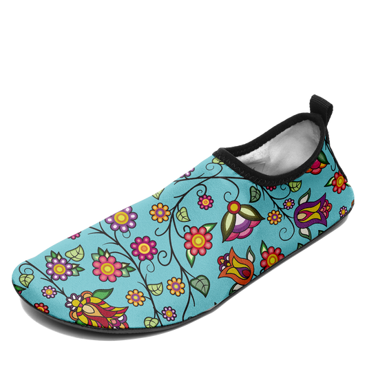 Heartbeat Petals Turquoise Kid's Sockamoccs Slip On Shoes