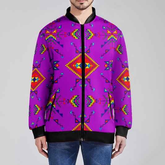 Buffalo Jump Purple Zippered Collared Lightweight Jacket