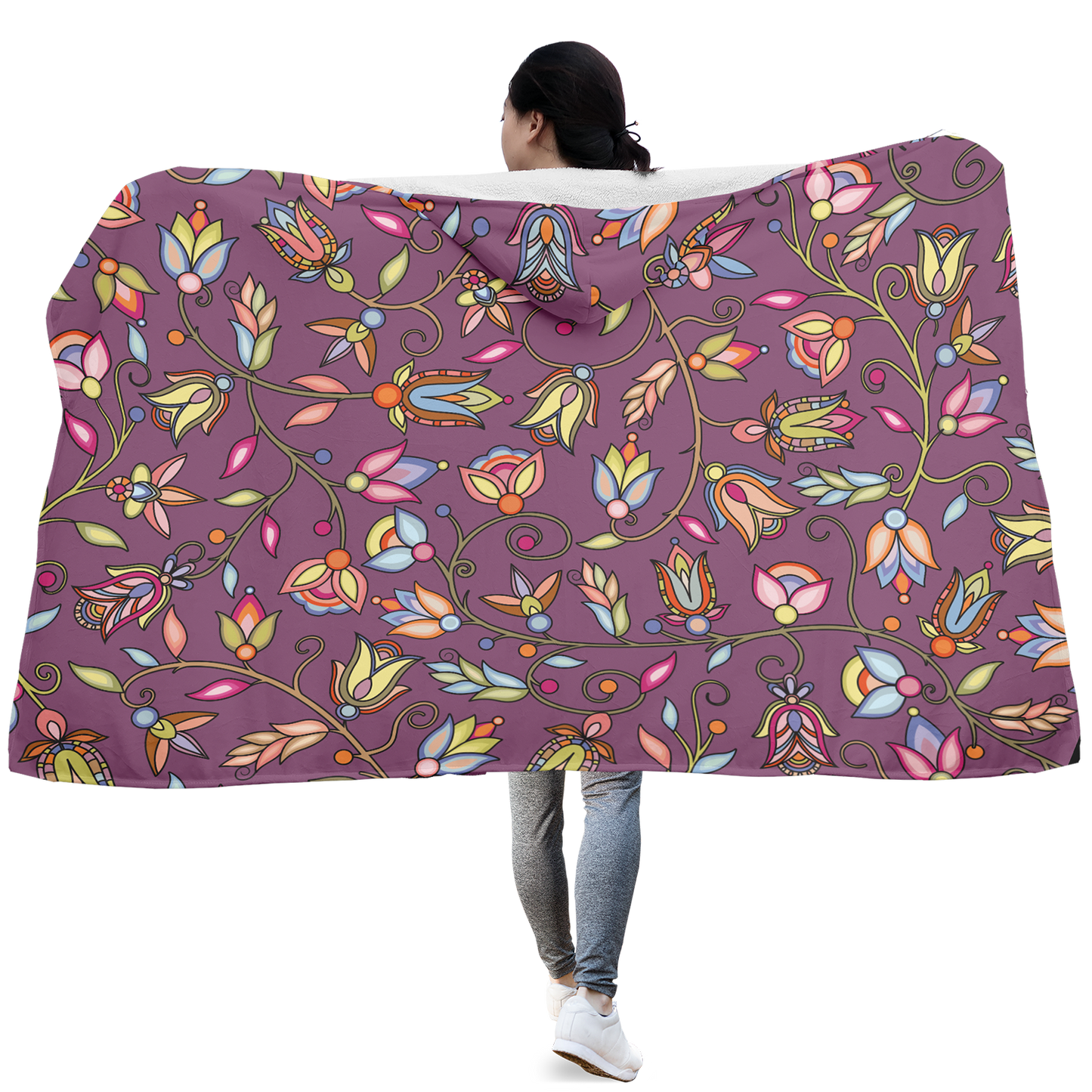 Buffalo Bloom Hooded Blanket
