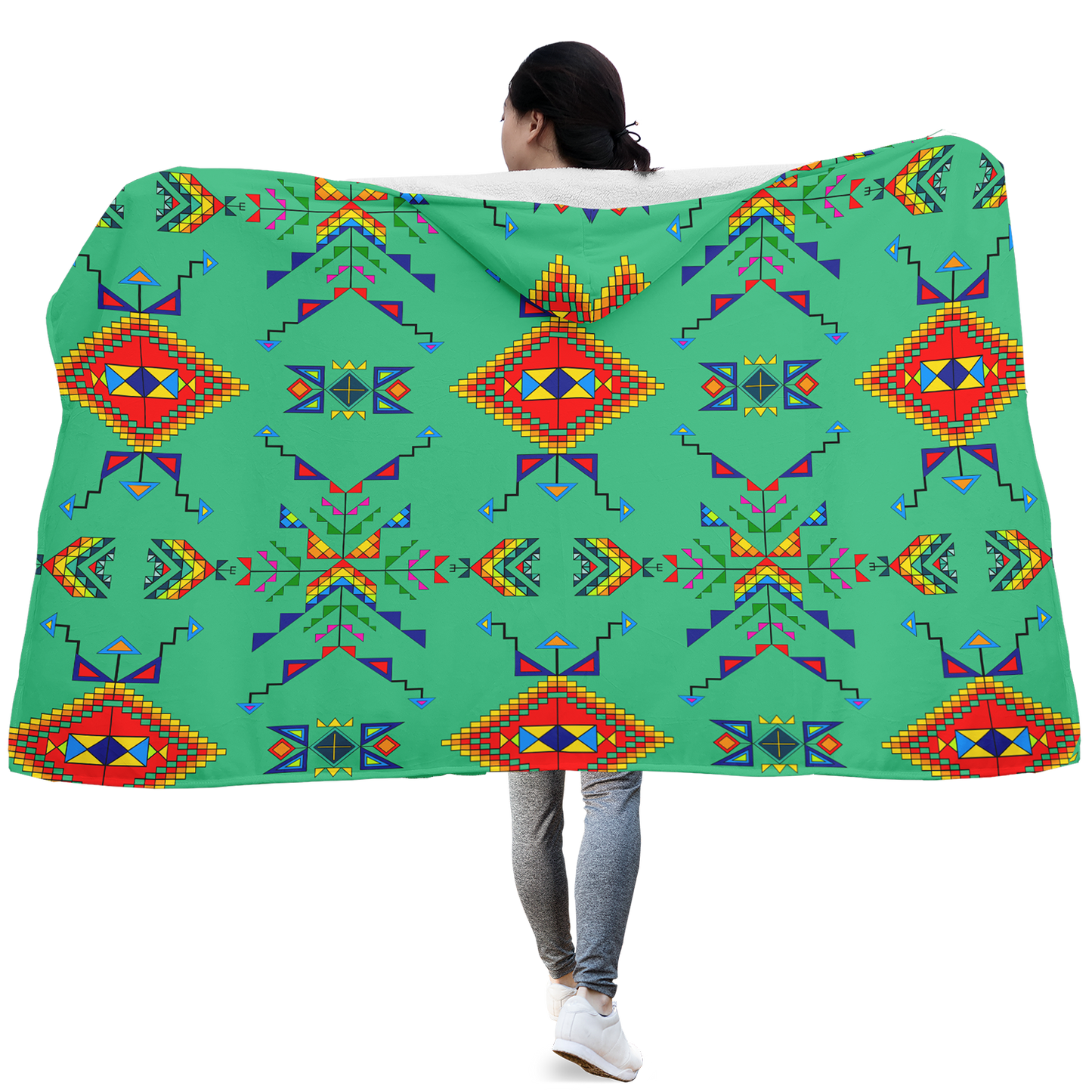 Buffalo Jump Sage Hooded Blanket