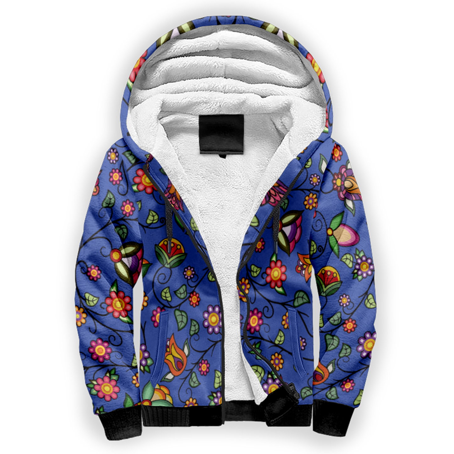 Heartbeat Petals Blue Sherpa Hoodie