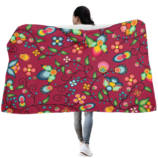 Floral Bounty Magenta Hooded Blanket