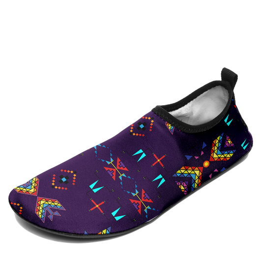 Rainy Chief Rainbow Dark Purple Kid's Sockamoccs Slip On Shoes