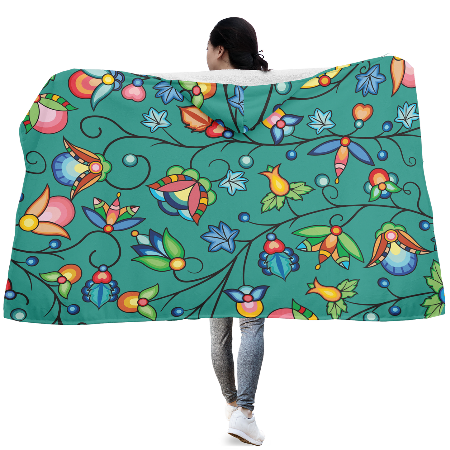 Prairie Plains Spirit Afternoon Sky Hooded Blanket