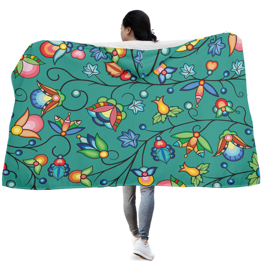 Prairie Plains Spirit Afternoon Sky Hooded Blanket