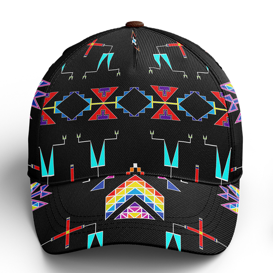 Rainy Chief Rainbow Black Snapback Hat