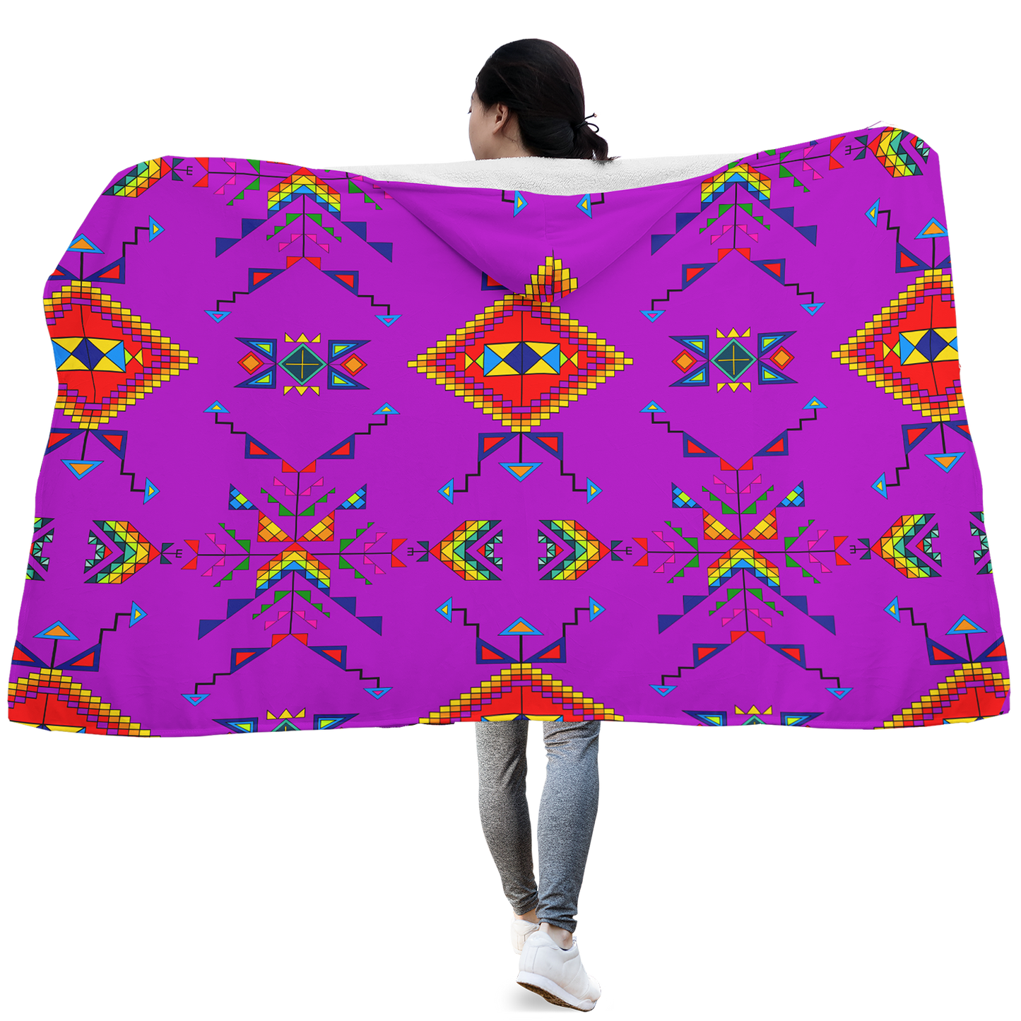 Buffalo Jump Purple Hooded Blanket