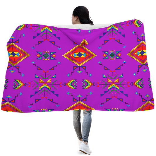 Buffalo Jump Purple Hooded Blanket