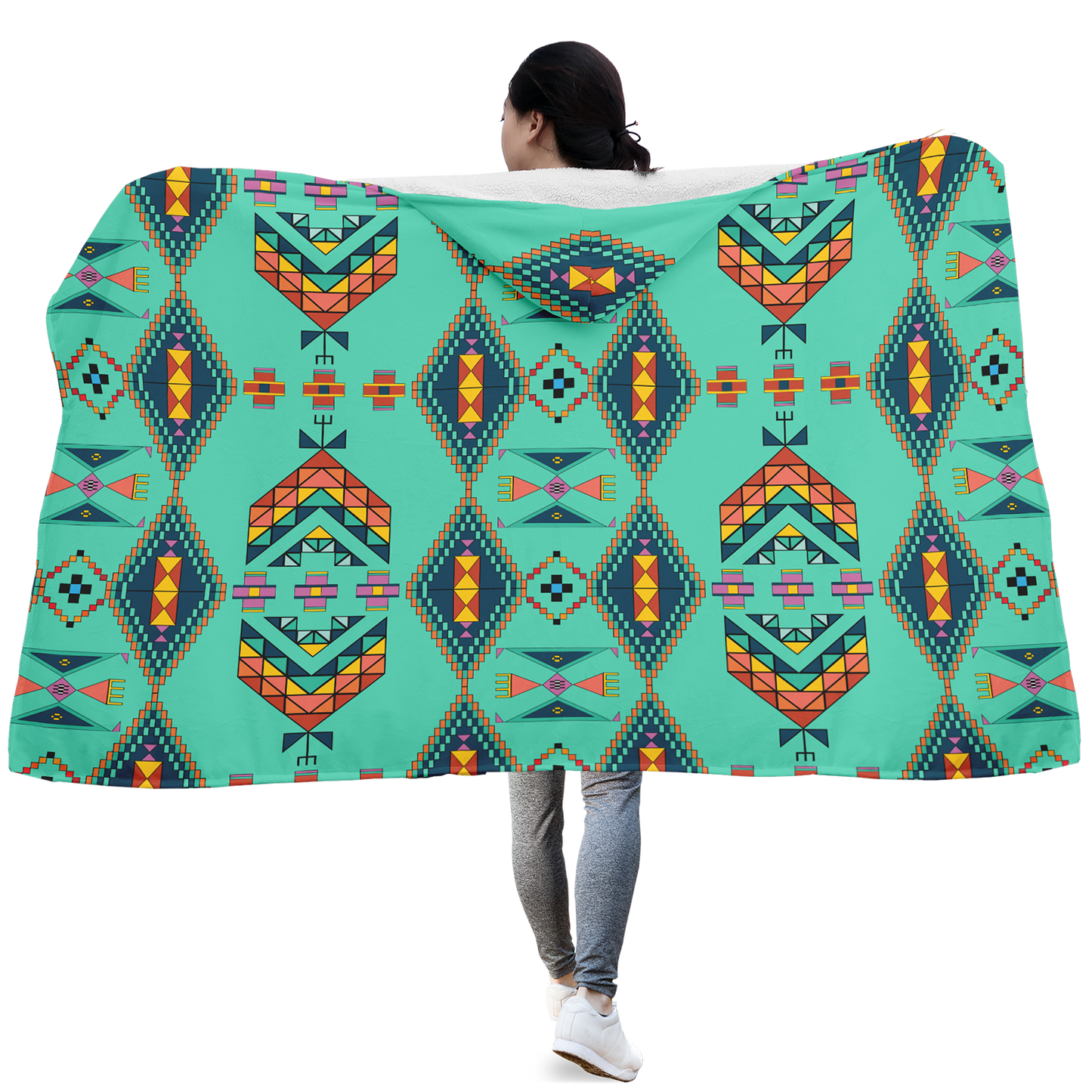 Travois Tipi Smoky Sky Hooded Blanket