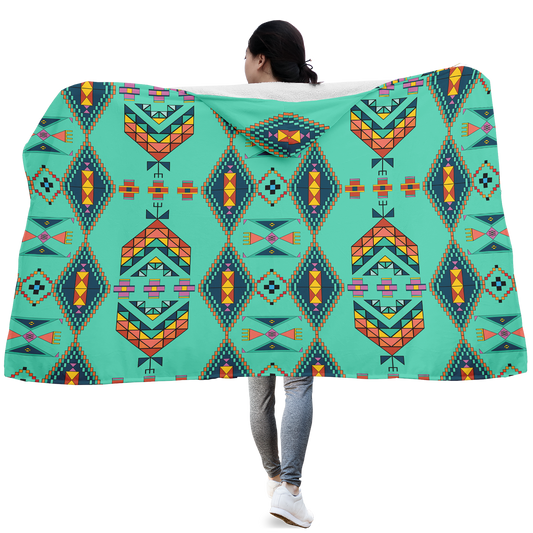 Travois Tipi Smoky Sky Hooded Blanket