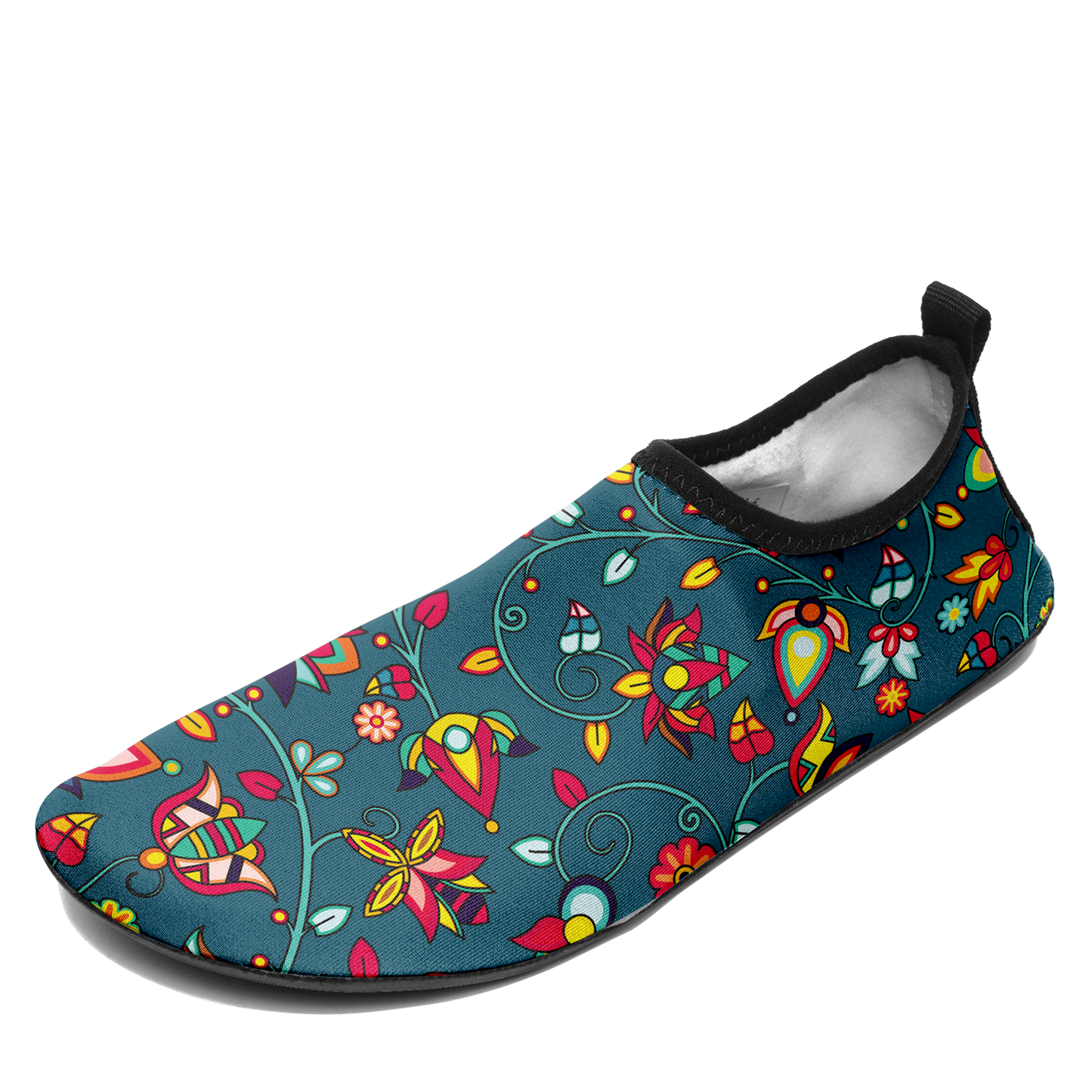 Thorny Path Teal Kid's Sockamoccs Slip On Shoes