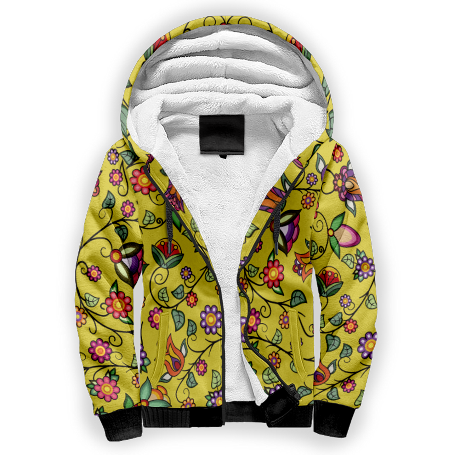 Heartbeat Petals Yellow Sherpa Hoodie