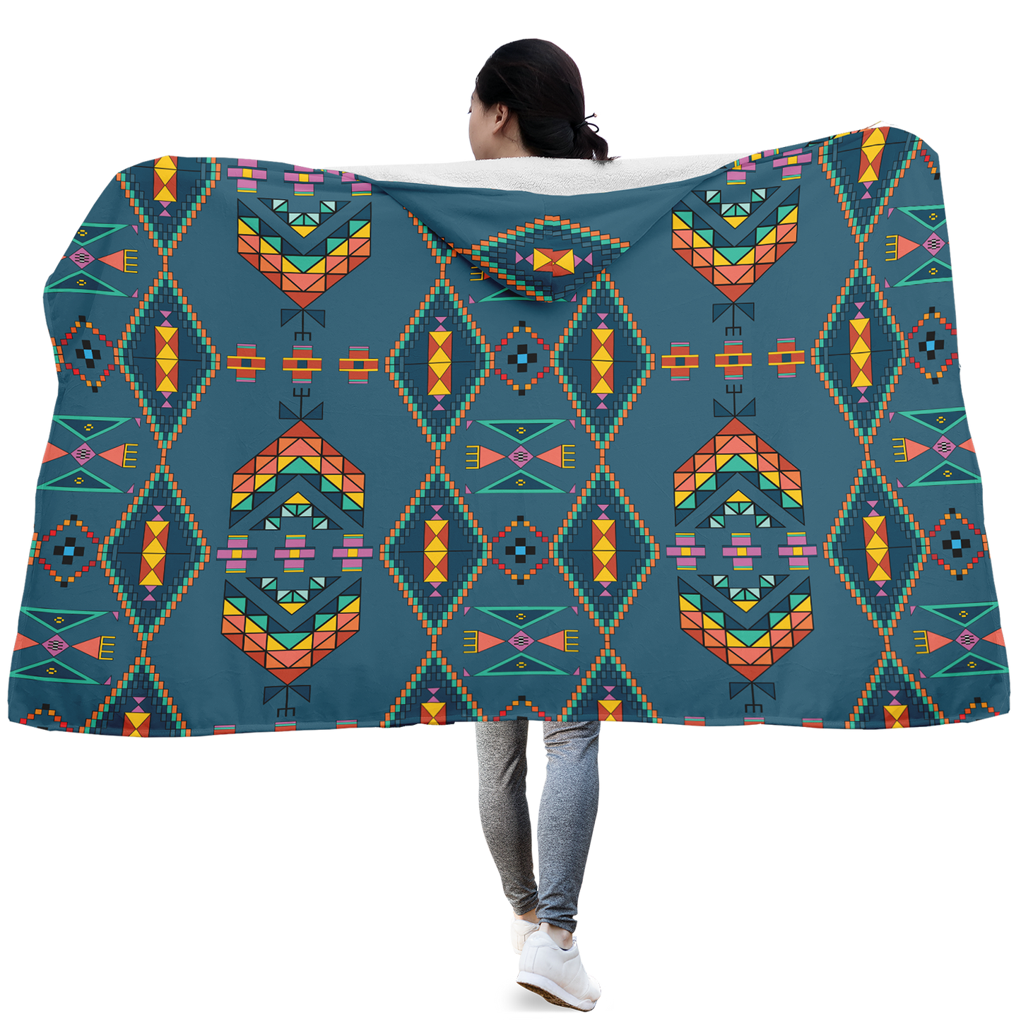 Travois Tipi Deep Lake Hooded Blanket