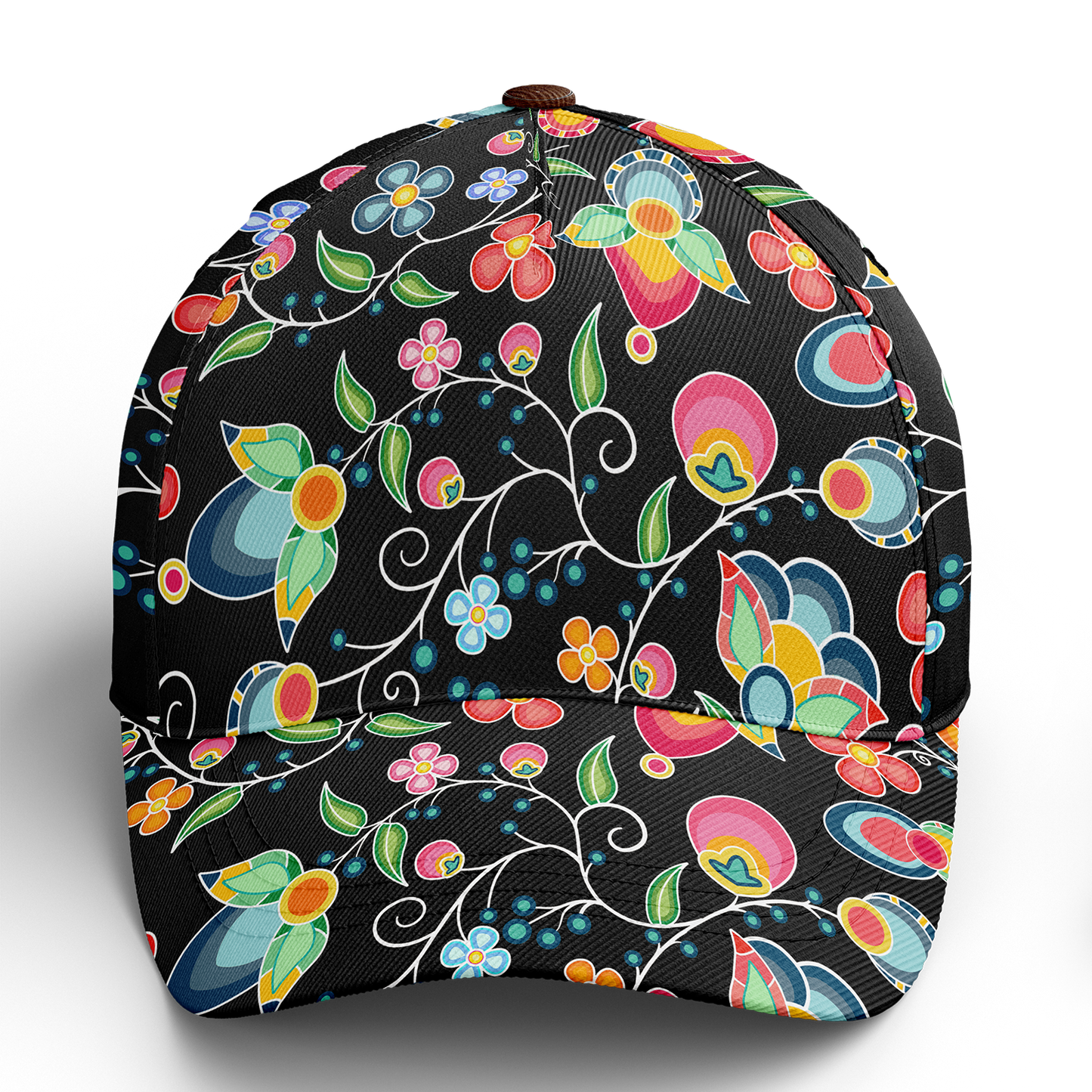 Floral Bounty Black Snapback Hat