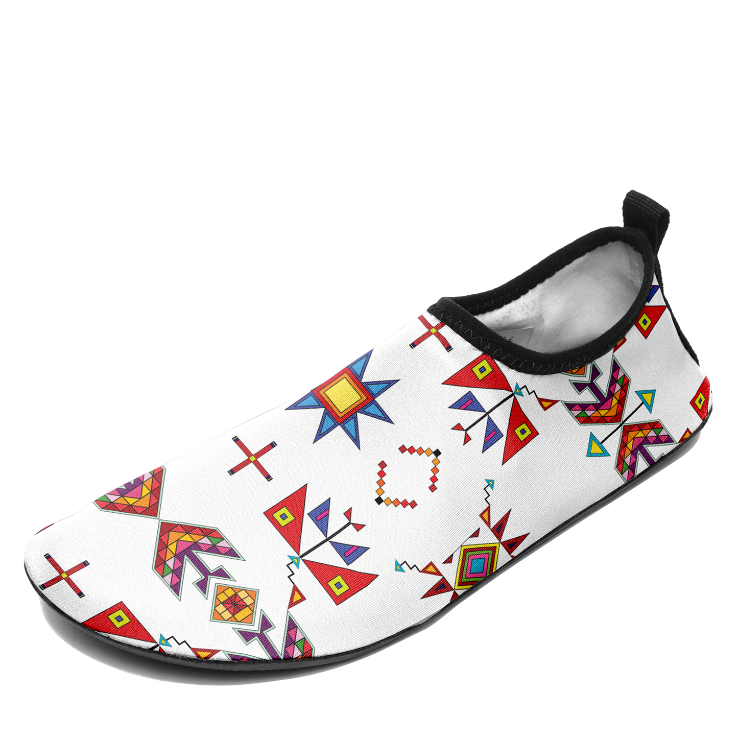 Scattered Generations White Kid's Sockamoccs Slip On Shoes