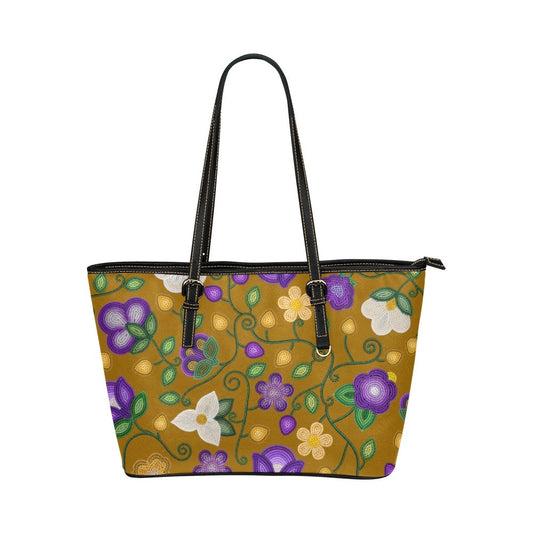 Midnight Moss Bloom Toffee Leather Tote