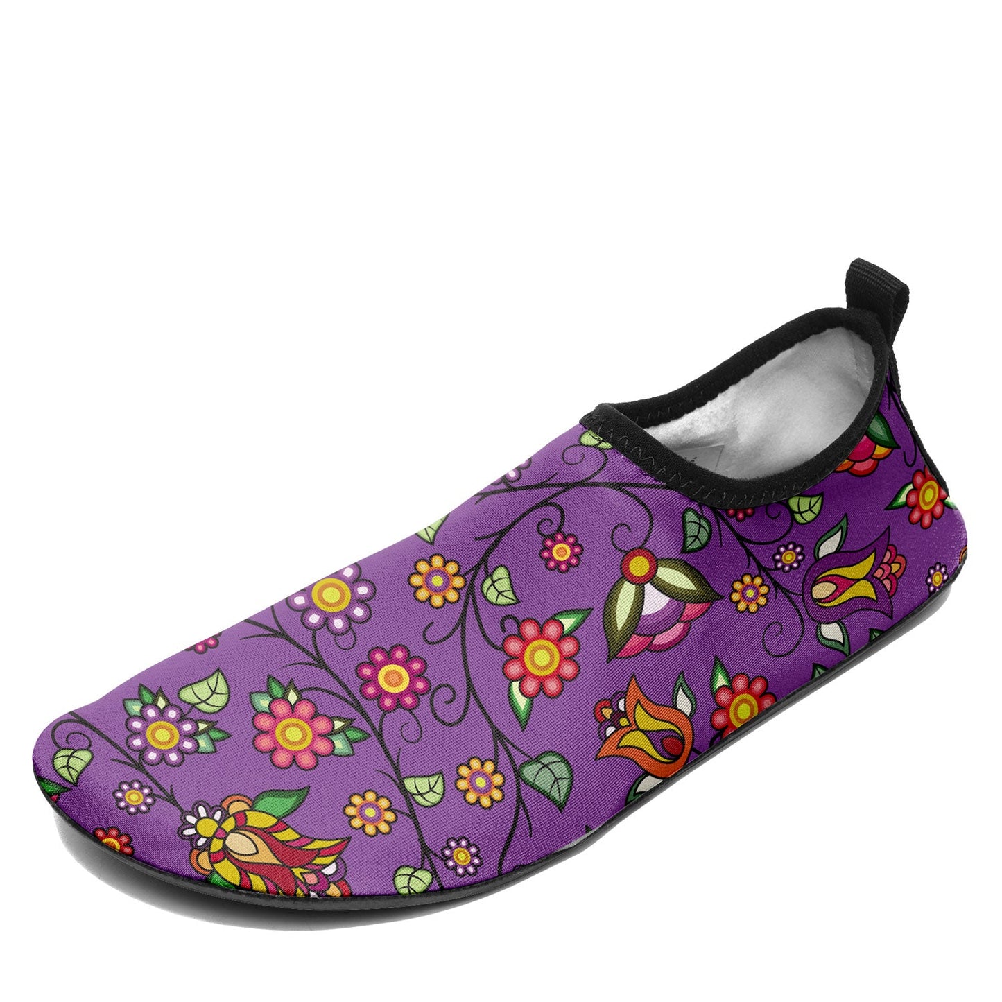 Heartbeat Petals Purple Kid's Sockamoccs Slip On Shoes