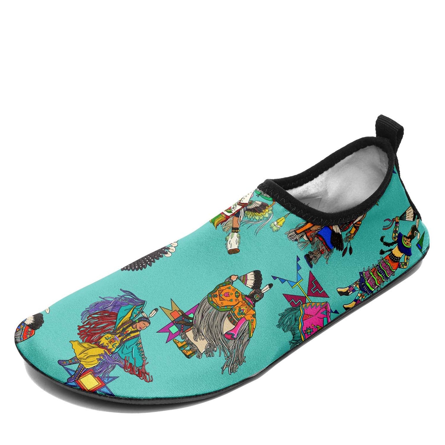 Grand Entry Dancers Eggshell Blue Sockamoccs