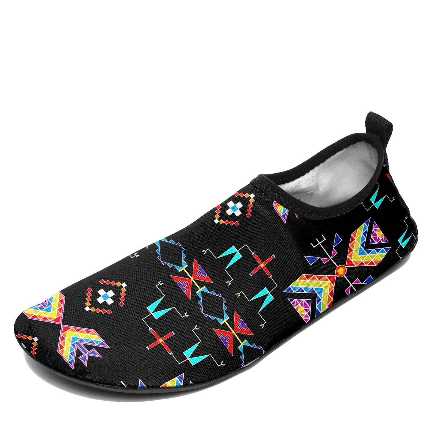 Rainy Chief Rainbow Black Kid's Sockamoccs Slip On Shoes