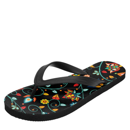 Thorny Path Black Flip Flops