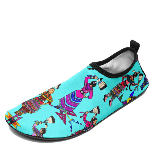 Women's Jingle Dancers Turquoise Sockamoccs
