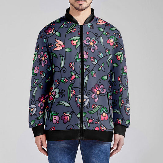 Amber Evening Garland Zippered Collared Lightweight Jacket
