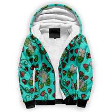 Load image into Gallery viewer, Strawberry Dreams Turquoise Sherpa Hoodie
