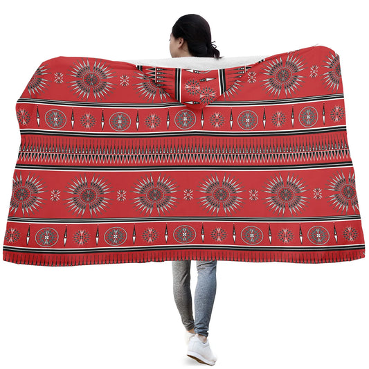 Evening Feather Wheel Hooded Blanket