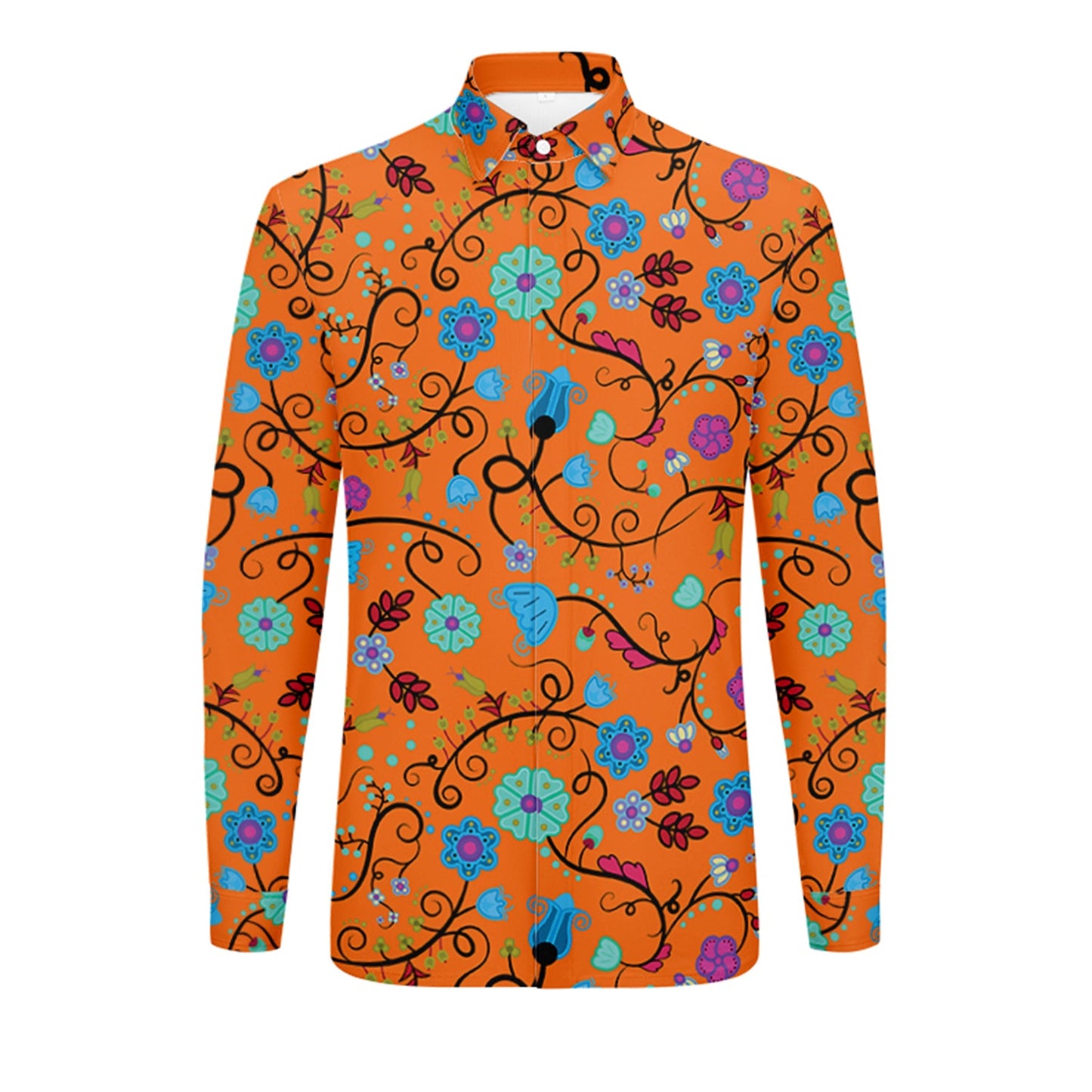 Nipin Blossom Carrot Men's Long Sleeve Dress Shirt