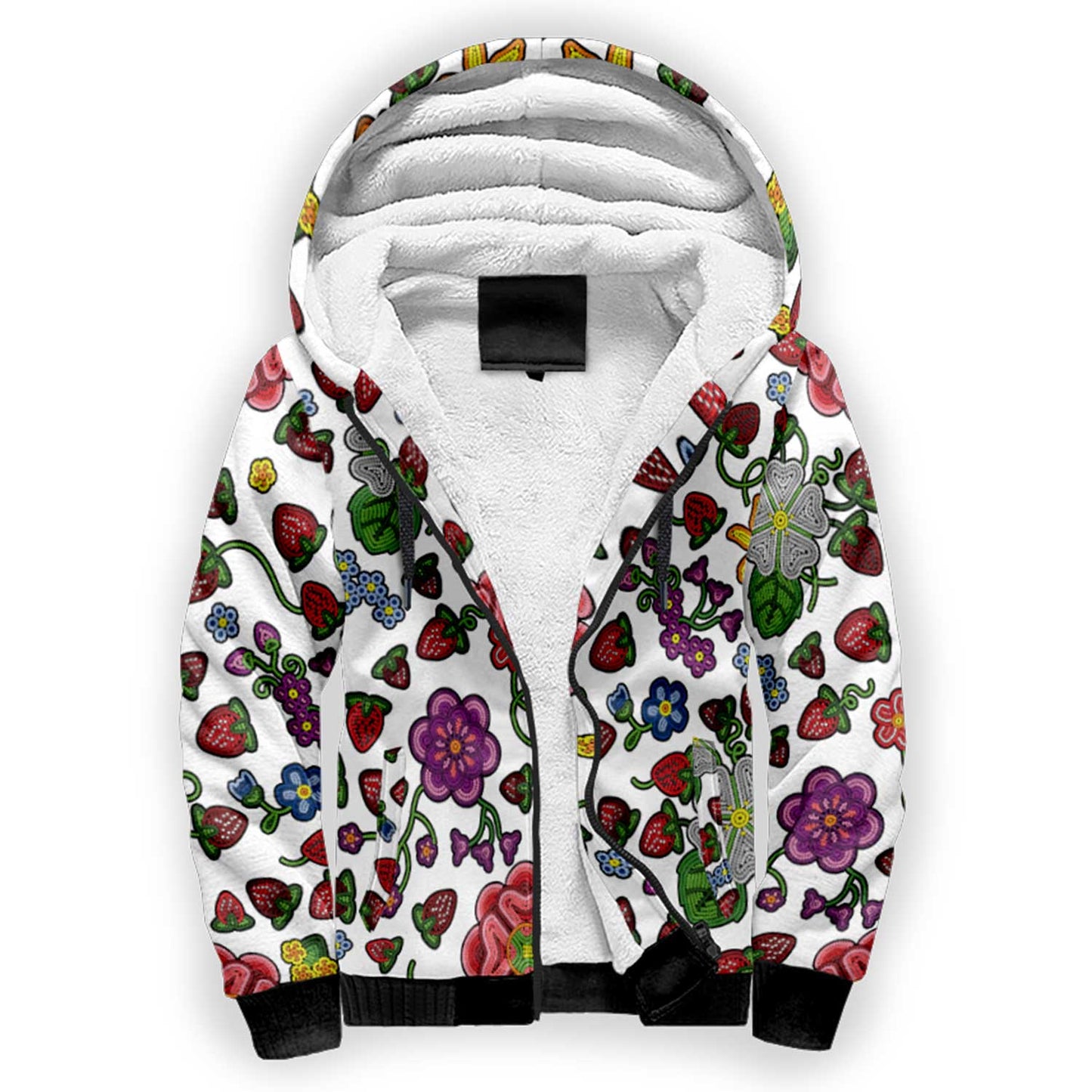 Berry Pop White Sherpa Hoodie