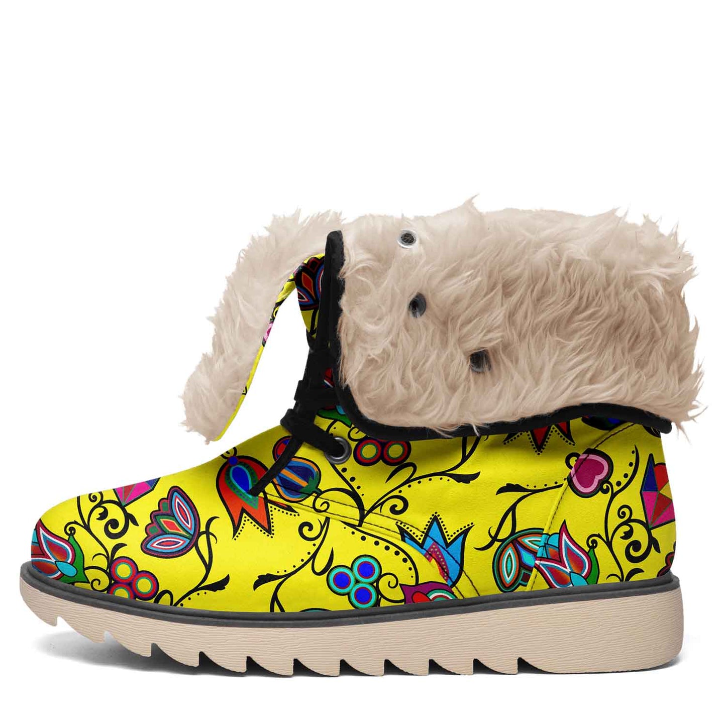 Indigenous Paisley Yellow Polar Winter Boots