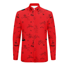 Load image into Gallery viewer, Ledger Dabbles Red Men&#39;s Long Sleeve Dress Shirt
