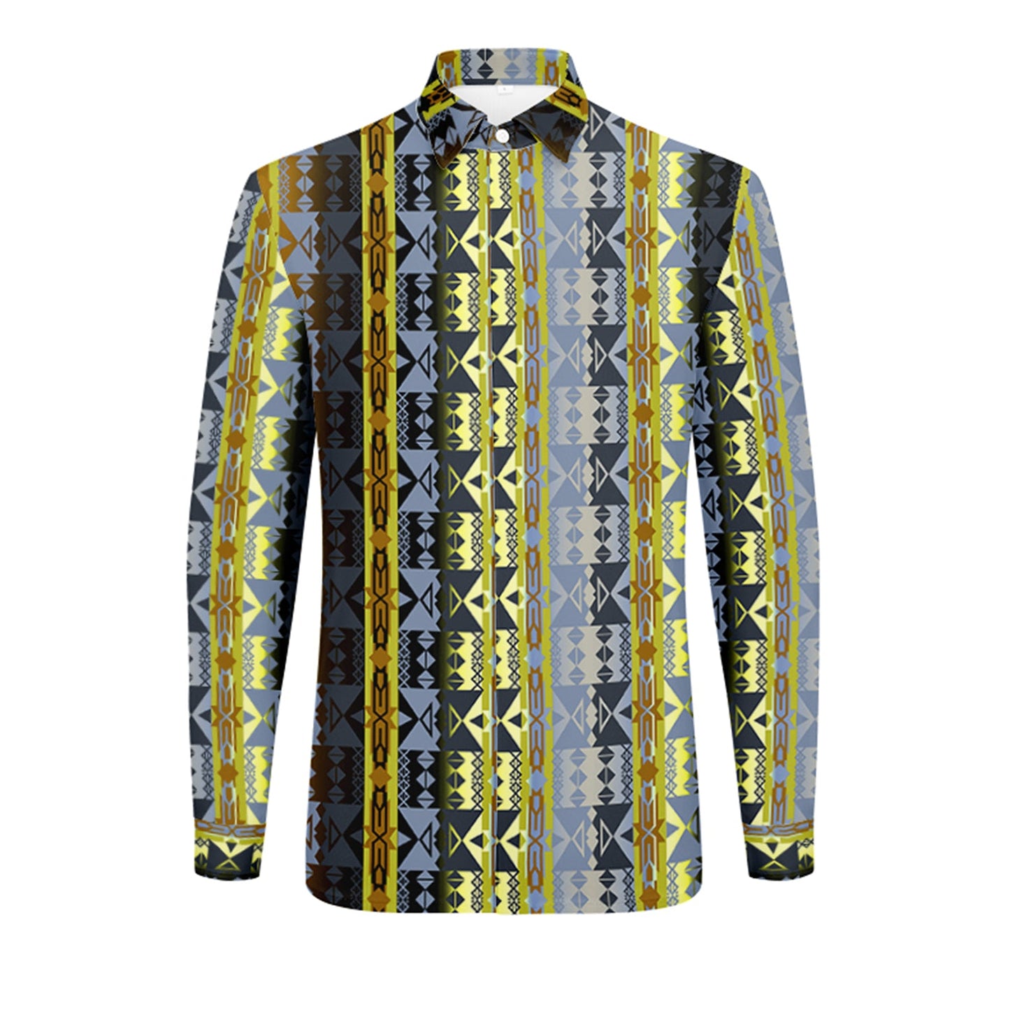 Inside the Deer Clan Lodge Men's Long Sleeve Dress Shirt